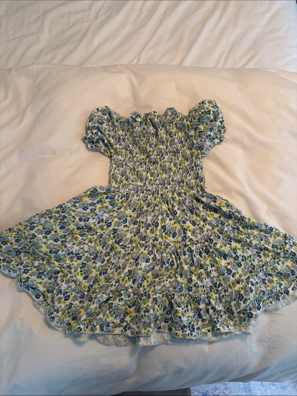 2x GUC Polo Ralph Lauren Girls' Blue Floral Smocked Dress - Size 5